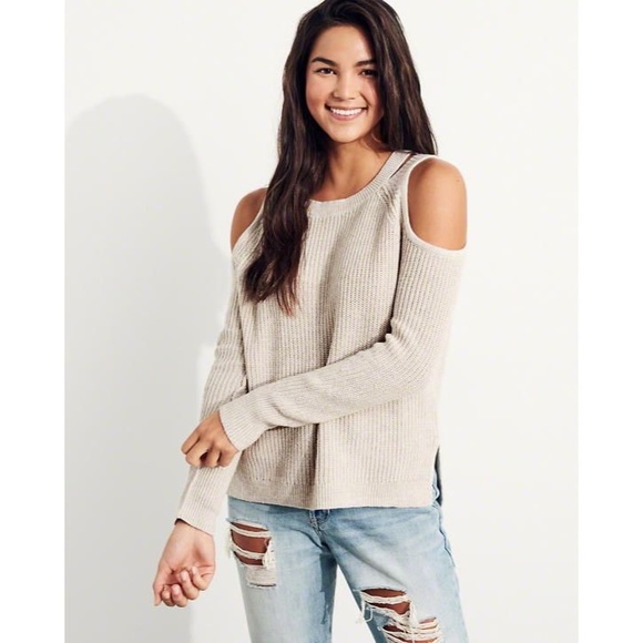 Hollister Sweaters - hollister cold shoulder knit sweater